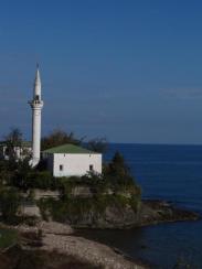 a mosque by sea