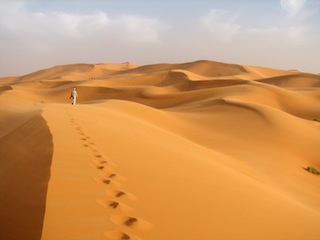 砂漠足跡