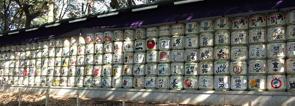 明治神宮に奉献された日本酒樽