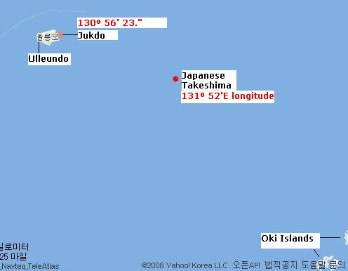 竹島は東経131度52分に位置する島